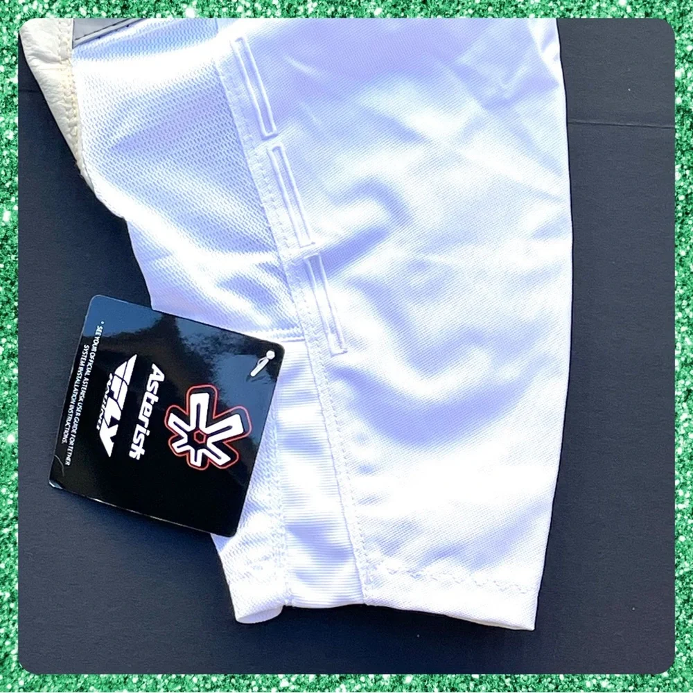 New FLY RACING White Blue Motocross Pants Motor Sports Gear Adults Size 28S